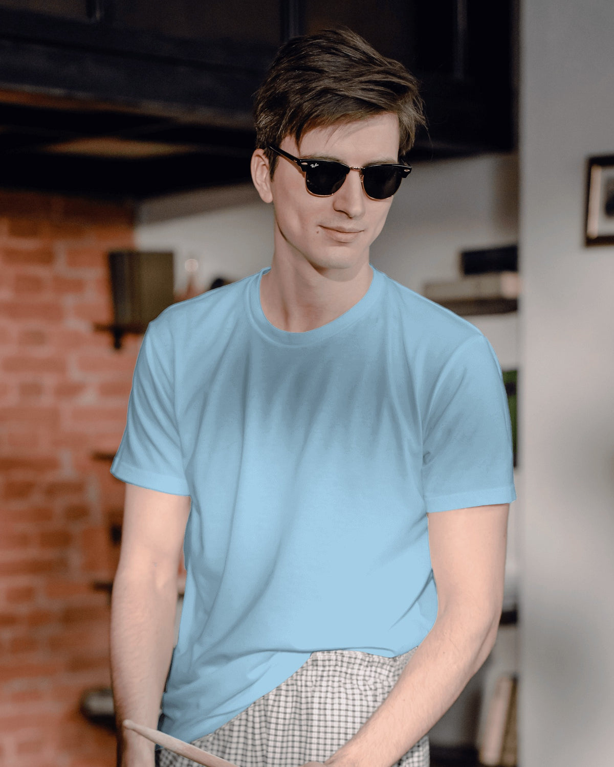 Plain Electric Blue Unisex T-shirt